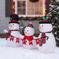 6.2FT Lighted Christmas Inflatable Decoration, Inflatable Snowman Family With Bunting, Funny Blow Up Yard Decorations With Built-in LED Lights For Holiday Party Front Yard Lawn Garden Decor