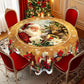 Christmas Round Tablecloth Christmas Theme With Santa Claus Table Flag