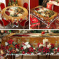 Christmas Round Tablecloth Christmas Theme With Santa Claus Table Flag